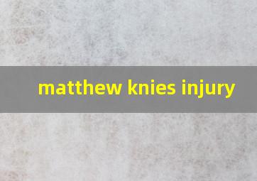  matthew knies injury